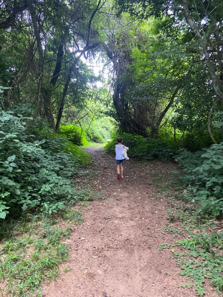 children learning bird calls on a kids bird walk